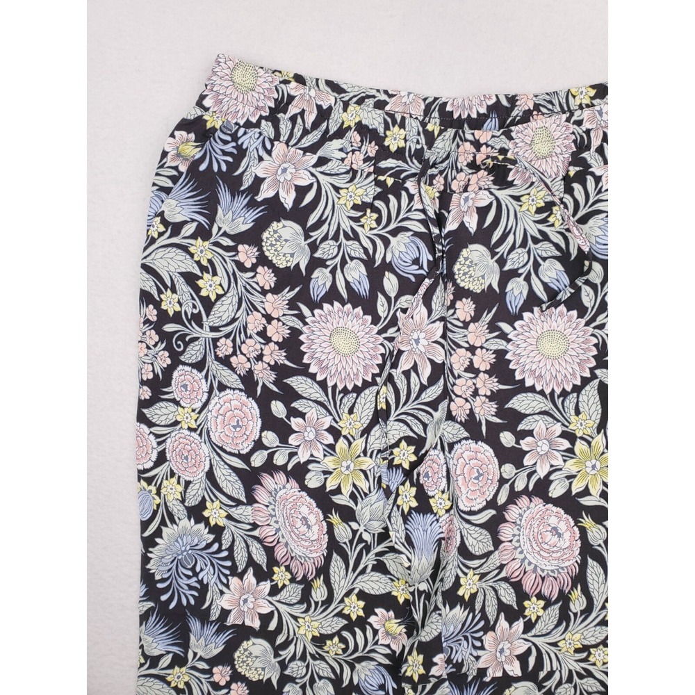 Loft Pants Women Medium Floral Crop Relaxed Wide Leg BOHO Y2K Lightweight Lounge - Picture 2 of 13